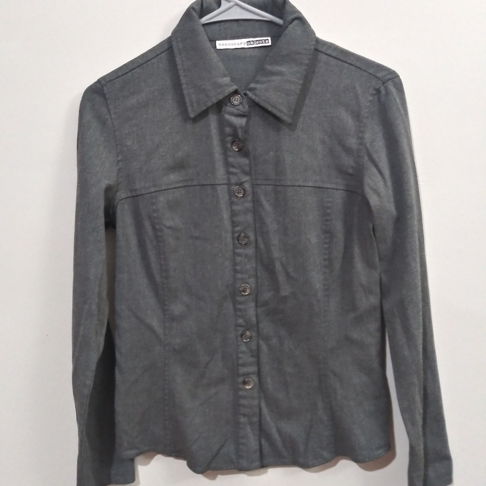 Necessary Objects Grey Button Down